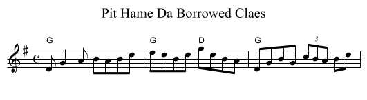 Pit Hame Da Borrowed Claes - staff notation