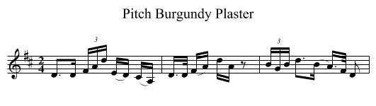 Pitch Burgundy Plaster - staff notation