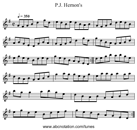 P.J. Hernon's - staff notation