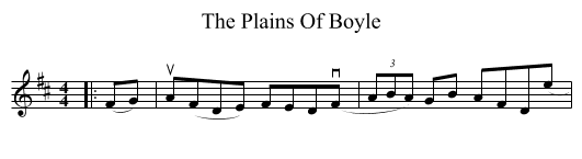 Plains Of Boyle, The  - staff notation