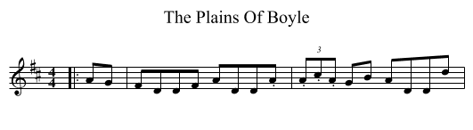 Plains Of Boyle, The  - staff notation