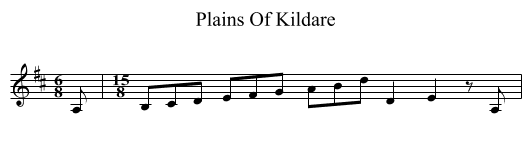 Plains Of Kildare - staff notation