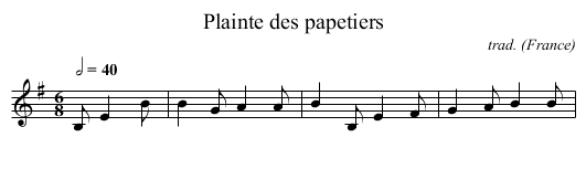 Plainte des papetiers - staff notation