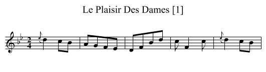 Plaisir Des Dames [1], Le - staff notation