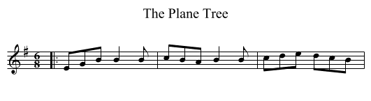 Plane Tree, The  - staff notation