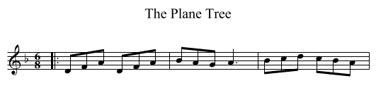 Plane Tree, The  - staff notation