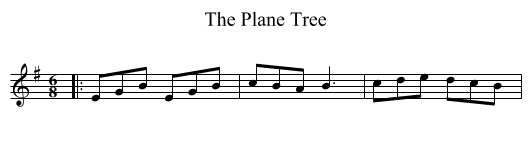 Plane Tree, The - staff notation