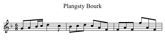 Plangsty Bourk - staff notation