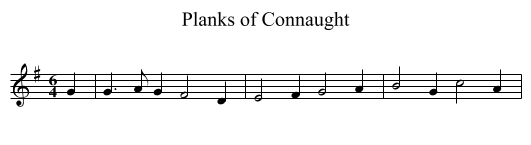 Planks of Connaught - staff notation
