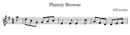 Planxty Browne - staff notation