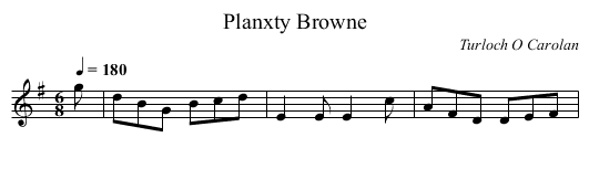 Planxty Browne - staff notation