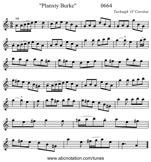 Planxty Burke                 0664 - staff notation