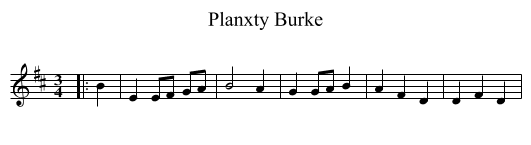 Planxty Burke - staff notation