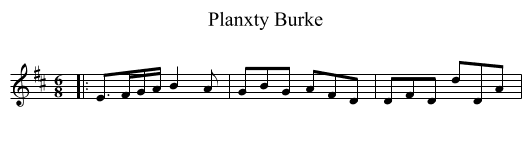 Planxty Burke - staff notation