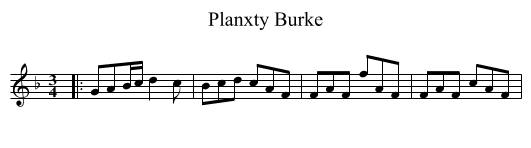 Planxty Burke - staff notation