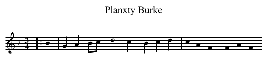Planxty Burke - staff notation