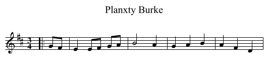 Planxty Burke - staff notation
