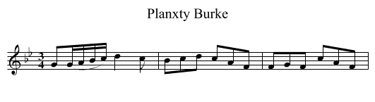 Planxty Burke - staff notation