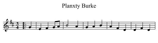 Planxty Burke - staff notation