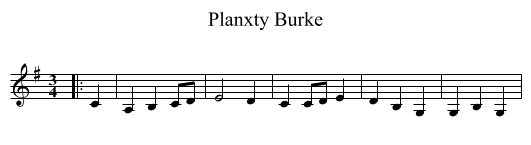 Planxty Burke - staff notation