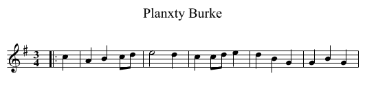 Planxty Burke - staff notation
