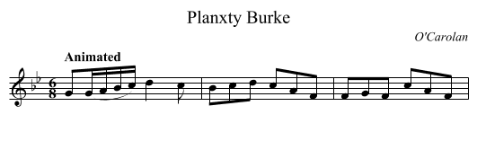 Planxty Burke - staff notation