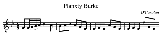 Planxty Burke - staff notation