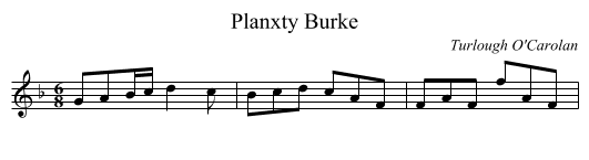 Planxty Burke - staff notation