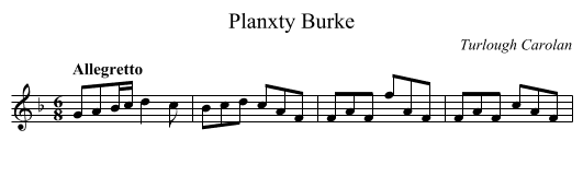 Planxty Burke - staff notation