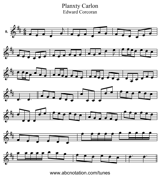 Planxty Carlon - staff notation