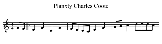 Planxty Charles Coote - staff notation