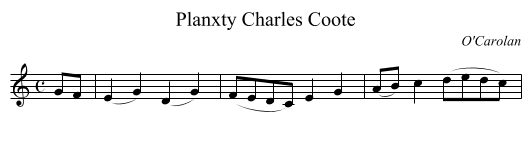 Planxty Charles Coote - staff notation