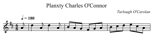 Planxty Charles O'Connor - staff notation