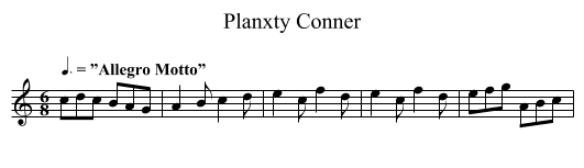 Planxty Conner - staff notation