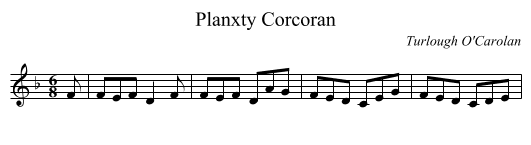Planxty Corcoran - staff notation