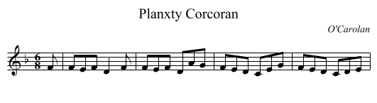 Planxty Corcoran - staff notation