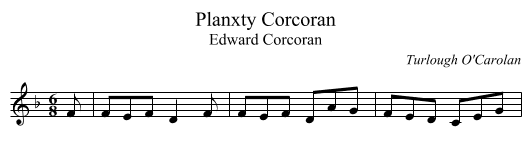Planxty Corcoran - staff notation