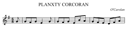 PLANXTY CORCORAN - staff notation