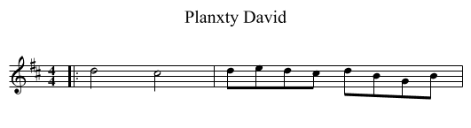 Planxty David - staff notation