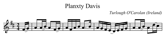 Planxty Davis - staff notation