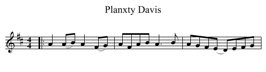 Planxty Davis - staff notation
