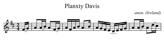Planxty Davis - staff notation