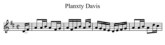 Planxty Davis - staff notation