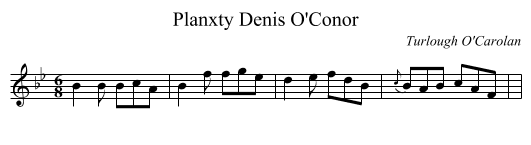 Planxty Denis O'Conor - staff notation