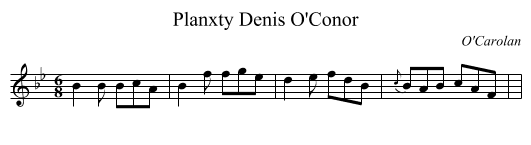 Planxty Denis O'Conor - staff notation