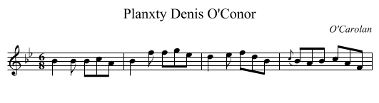 Planxty Denis O'Conor - staff notation