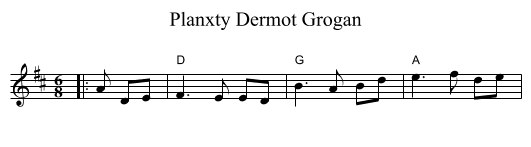 Planxty Dermot Grogan - staff notation