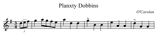 Planxty Dobbins - staff notation