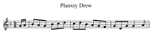 Planxty Drew - staff notation