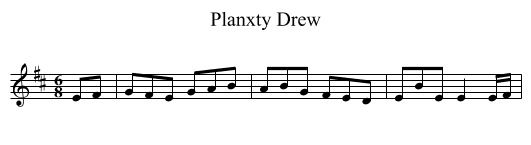 Planxty Drew - staff notation